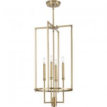 Progress P500363-163 - Elara Collection Four-Light New Traditional Vintage Brass  Chandelier Foyer Light