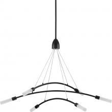 Progress P400263-031-30 - Kylo LED Collection Six-Light Matte Black and Frosted Acrylic Modern Style Chandelier Light