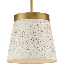 Progress P500313-175 - Terrazzo Collection One-Light Distressed Brass and Sand Terrazzo Hanging Pendant Light