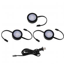 WAC US HR-AC73-CS-BK - Puck Light Kit- 2 Double Wire Lights, 1 Single Wire Lights, and Cord