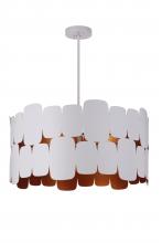 Craftmade 56695-MWWGLR - Sabrina 5 Light Pendant in Matte White/Gold Luster