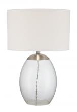Craftmade 86245 - 1 Light Glass/Metal Base Table Lamp in Brushed Polished Nickel