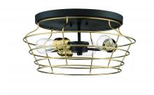 Craftmade 50683-FBSB - Thatcher 3 Light Flushmount in Flat Black/Satin Brass