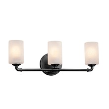 Justice Design Group FSN-8463-10-FRCR-MBLK - Bronx 3-Light Bath Bar