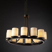 Justice Design Group POR-8763-10-WFAL-DBRZ - Dakota 12-Light Ring Chandelier (Tall)