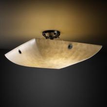 Justice Design Group CLD-9654-35-MBLK-F5 - 36" Semi-Flush Bowl w/ Concentric Squares Finials