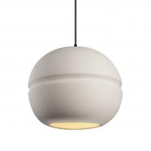 Justice Design Group CER-6415-BIS-MBLK-WTCD - Large Sphere 1-Light Pendant