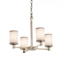 Justice Design Group FAB-8420-10-WHTE-NCKL-LED4-2800 - Tetra 5-Light LED Chandelier