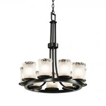 Justice Design Group GLA-8766-16-WTFR-MBLK-LED9-6300 - Dakota 9-Light Ring LED Chandelier