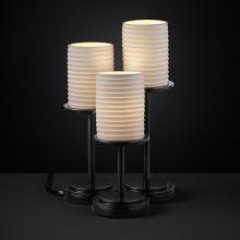 Justice Design Group POR-8797-10-PLET-MBLK - Dakota 3-Light Table Lamp