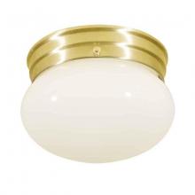 International E8437-10 - One Light Brass Mushroom Flush Mount