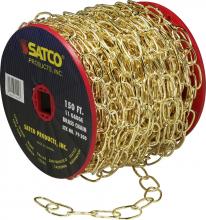 Satco Products Inc. 79/200 - 11 Gauge Chain; Brass Finish; 50 Yards (150 Feet) To Reel; 1 Reel To Master; 15lbs Max