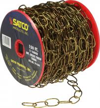 Satco Products Inc. 79/204 - 11 Gauge Chain; Antique Brass Finish; 50 Yards (150 Feet) To Reel; 1 Reel To Master; 15lbs Max