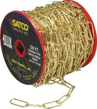 Satco Products Inc. 79/205 - 11 Gauge Chain; Spanish Type Brass Finish; 50 Yards (150 Feet) To Reel; 1 Reel To Master; 15lbs Max