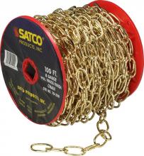 Satco Products Inc. 79/209 - 8 Gauge Chain; Brass Finish; 100 Feet To Reel; 1 Reel To Master; 35lbs Max