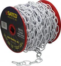 Satco Products Inc. 79/213 - 8 Gauge Chain; White Finish; 100 Feet To Reel; 1 Reel To Master; 35lbs Max