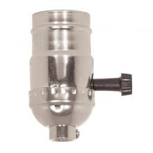 Satco Products Inc. 80/1017 - Hi-Low Turn Knob Socket For Standard A Type Household Bulb; 6/32 Mandrel; 1/8 IPS; Aluminum; Nickel