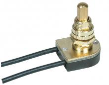Satco Products Inc. 80/1126 - On-Off Metal Push Switch; 5/8" Metal Bushing; Single Circuit; 6A-125V, 3A-250V Rating; Brass