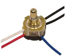 Satco Products Inc. 80/1361 - 3-Way Lighted Rotary Switch, Plastic Bushing, 2 Circuit, 4 Position(L-1, L-2, L1-2, Off). Rated:
