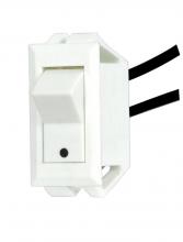 Satco Products Inc. 80/1617 - On-Off Phenolic Rocker Switch With White Dot; On-Off Function; White Finish; Snap Bushing; 6"