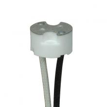 Satco Products Inc. 80/1873 - G8 Porcelain Halogen Socket; 6" 200C Leads SF-1; 3/8" Height; 11/16" Diameter; 1/2"
