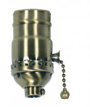 Satco Products Inc. 80/2212 - On-Off Pull Chain Socket; 1/8 IPS; 3 Piece Stamped Solid Brass; Antique Brass Finish; 660W; 250V