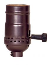 Satco Products Inc. 80/2395 - On-Off Turn Knob Socket With Removable Knob; 1/8 IPS; Aluminum; Dark Antique Brass Finish; 250W;