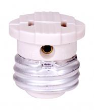 Satco Products Inc. 80/2513 - Polarized Socket Plug Adapter; Medium Base; 660W; 125V; White Finish