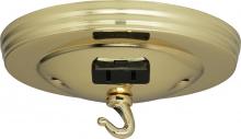 Satco Products Inc. 90/041 - Canopy Kit With Convenience Outlet; Brass Finish; 5" Diameter; 7/16" Center Hole; 2-8/32 Bar