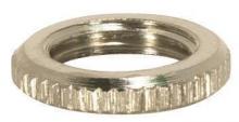 Satco Products Inc. 90/1042 - Brass Round Knurled Locknut; 9/16" Diameter; 1/8 IP; 3/32" Thick; Nickel Plated Finish
