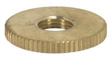 Satco Products Inc. 90/1601 - Brass Round Knurled Locknut; 1/8 IP; 1" Diameter; 1/8" Thick; Unfinished