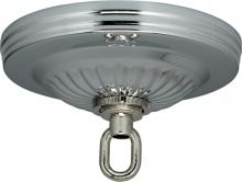 Satco Products Inc. 90/196 - Ribbed Canopy Kit; Chrome Finish; 5" Diameter; 1-1/16" Center Hole; Includes Hardware; 25lbs