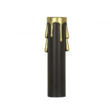 Satco Products Inc. 90/366 - Plastic Drip Candle Cover; Black Plastic With Gold Drip; 13/16" Inside Diameter; 7/8"