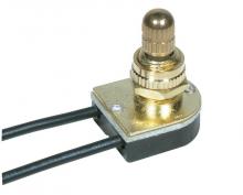 Satco Products Inc. 90/501 - On-Off Metal Rotary Switch; 3/8" Metal Bushing; Single Circuit; 6A-125V, 3A-250V Rating; Brass