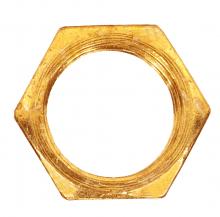 Satco Products Inc. 90/591 - Steel Locknut; 1/4 IP; 11/16" Hexagon; 1/8" Thick; Brass Plated Finish