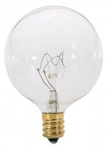 Satco Products Inc. A3921 - 15 Watt G16 1/2 Incandescent; Clear; 2500 Average rated hours; 98 Lumens; Candelabra base; 130 Volt