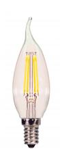 Satco Products Inc. S28614 - 4 Watt CA11 LED; Clear; Candelabra base; 2700K; 350 Lumens; 120 Volt; Carded