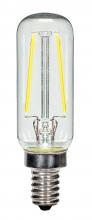 Satco Products Inc. S9872 - 2.5 Watt T6 LED; Clear; Candelabra base; 2700K; 200 Lumens; 120 Volt
