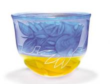 Oggetti Luce 24-99-04/BR - AE/ SCHALE, bowl w/fish, blue/