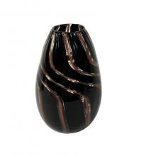 Oggetti Luce 40-209/B - VASE, OVAL, CANALE, BLACK