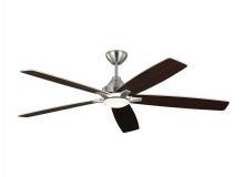 Generation Lighting 5LWDSM60BSD - Lowden 60" Dimmable Indoor/Outdoor Integrated LED Brushed Steel Ceiling Fan with Light Kit
