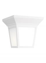 Generation Lighting 7546701-15 - Lavon modern 1-light outdoor exterior ceiling ceiling flush mount in white finish with smooth white