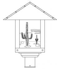 Arroyo Craftsman TRP-16CTTN-BK - 16" timber ridge post mount with cactus  filigree