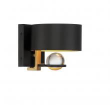Lighting One US V6-L9-2925-1-51 - Chambord 1-Light Wall Sconce in Vintage Black with Warm Brass Accents