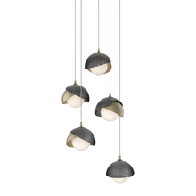 Hubbardton Forge 131125-SKT-LONG-84-89-GG0711 - Brooklyn 5-Light Double Shade Pendant