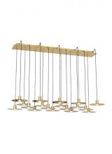 Visual Comfort & Co. Modern Collection 700TRSPEVS18TNB-LED930120 - Modern Eaves dimmable LED 18-light in a Natural Brass/Gold Colored finish Ceiling Chandelier