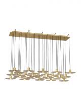 Visual Comfort & Co. Modern Collection 700TRSPEVS27TNB-LED930120 - Modern Eaves dimmable LED 27-light in a Natural Brass/Gold Colored finish Ceiling Chandelier