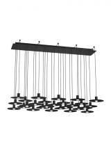 Visual Comfort & Co. Modern Collection 700TRSPEVS27TB-LED930277 - Modern Eaves dimmable LED 27-light in a Nightshade Black finish Ceiling Chandelier