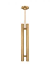 Visual Comfort & Co. Modern Collection 700TDEBL223NB-LED927-277 - Ebell dimmable LED Modern 2-light Ceiling Pendant in a Natural Brass finish