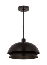 Visual Comfort & Co. Modern Collection SLPD13427BZ - The Shanti Large 1-Light Damp Rated Integrated Dimmable LED Ceiling Pendant in Dark Bronze